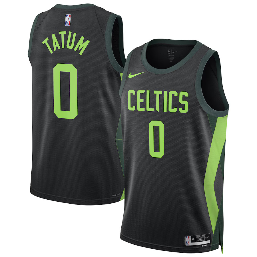 Men Boston Celtics #0 Jayson Tatum Nike Black City Edition 2024-25 Swingman Player NBA Jersey